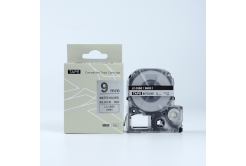 Epson LK-SM9X, 9mm x 9m, černý tisk / matný stříbrný podklad, kompatibilní páska