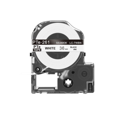 Epson LC-7WBN, SS36KW, 36mm x 8m, čierna tlač / biely podklad, kompatibilná páska
