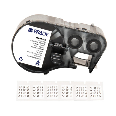 Brady M4-11-499 / 170796, 19.05 mm, Nylon, čierna tlač / biely podklad