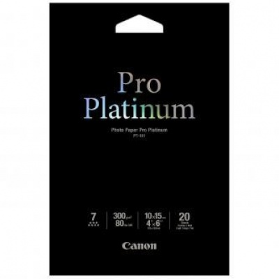 Canon Photo Paper Pro Platinum, foto papír, lesklý, bílý, 10x15cm, 4x6", 300 g/m2, 20 ks,
