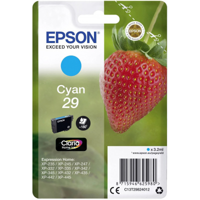 Epson T29 C13T29824012 azúrová (cyan) originálna cartridge