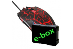 E-blue Myš Cobra EMS624BKCA-IU, 2500DPI, optická, 6tl., drátová USB, černo-červená, herní, e-box