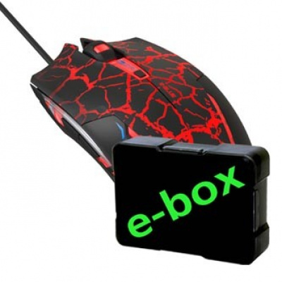 E-blue Myš Cobra EMS624BKCA-IU, 2500DPI, optická, 6tl., drátová USB, černo-červená, herní, e-box