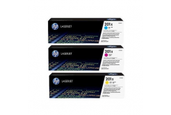 HP 201X, CF253XM azúrová/purpurová/žltá (cyan/magenta/yellow) originálny toner