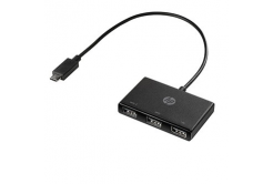 HP USB-C viacportový rozbočovač 3-port, Z6A00AA, čierny, dĺžka kábla 30cm, 2x USB Type-A,1x USB 2.0 Type-A