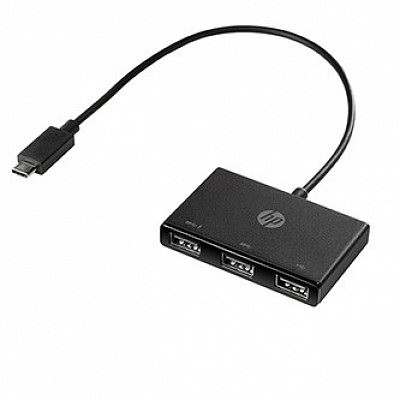 HP USB-C viacportový rozbočovač 3-port, Z6A00AA, čierny, dĺžka kábla 30cm, 2x USB Type-A,1x USB 2.0 Type-A