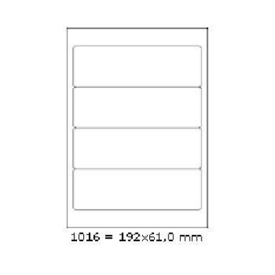 Samolepiace etikety 192 x 61 mm, 4 etikiet, A4, 100 listov