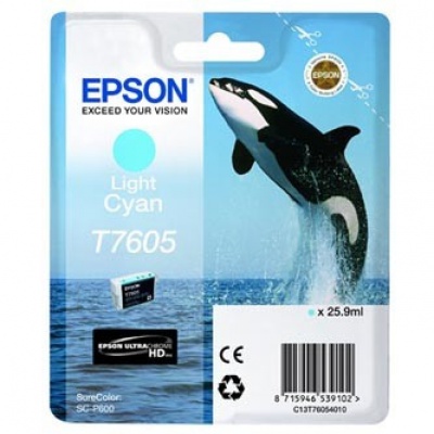 Epson T76054010 svetle azúrová (light cyan) originálna cartridge