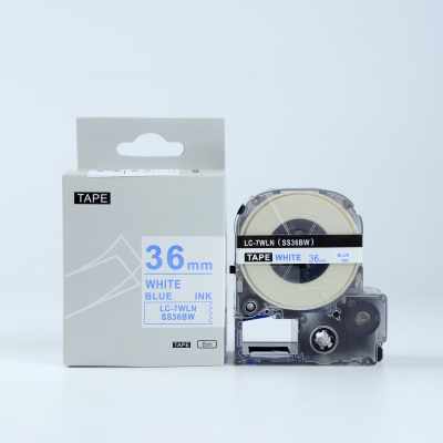Epson LK-7WLN, SS36BW, 36mm x 9m, modrá tlač / biely podklad, kompatibilná páska