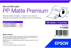 Epson 7113422 PP Matte, pre ColorWorks, 210x297mm, 184ks, polypropylén, biele samolepiace etikety