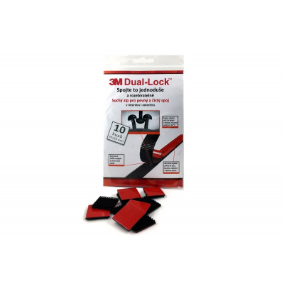 3M Dual-Lock, čierny, balenie = 10 štvorcov 25 x 25 mm