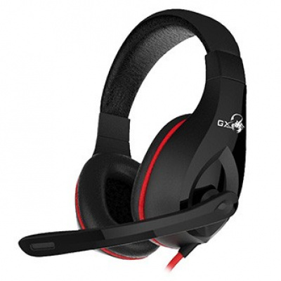 Genius HS-G560 GX LYCHAS 31710007400, herní sluchátka s mikrofonem, ovládání hlasitosti, černá/červená, 3.5 mm jack