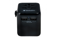 Verbatim World-to-World UTA-01 49543 Cestovný univerzálny adaptér, USB-A, , 12 W, čierny