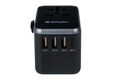 Verbatim World-to-World UTA-04 49546 Cestovný univerzálny adaptér, USB-A, USB-C, 61 W, čierny