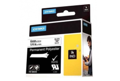 Dymo Rhino 1805442, 6mm x 5,5m, čierna tlač/biely podklad, originálna páska