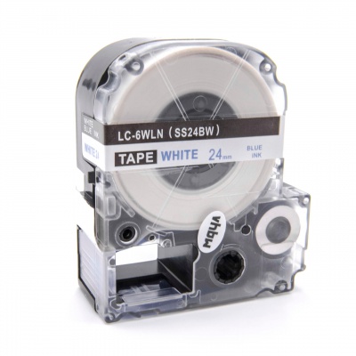 Epson LC-SS24BW, 24mm x 8m, modrý tisk / bílý podklad, kompatibilní páska