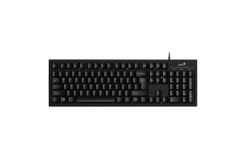 Genius Smart KB-100 31300005400, klávesnice US, klasická, drátová (USB), černá, leštěný hliník