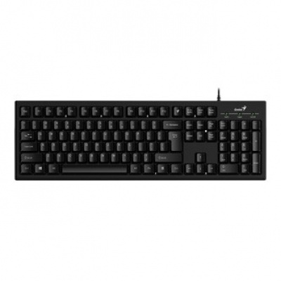 Genius Smart KB-100 31300005400, klávesnice US, klasická, drátová (USB), černá, leštěný hliník