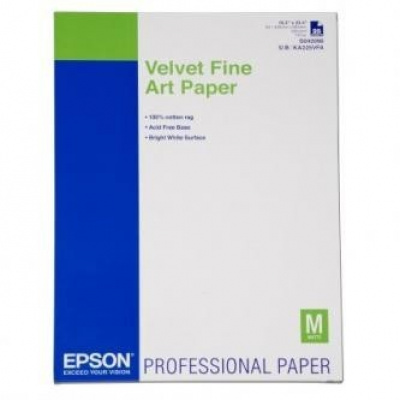 Epson Velvet Fine Art Paper S042096 C13S042096, 260 g/m2, A2, 25ks, sametový, biely, foto papier