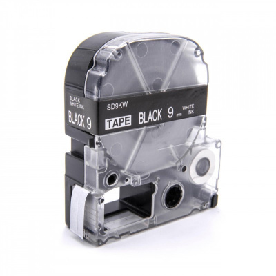 Epson LC-3BWV, SD9KW, 9mm x 8m, biela tlač / čierny podklad, kompatibilná páska