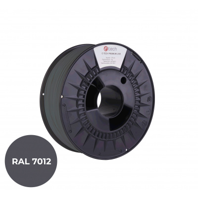 C-Tech 3DF-P-TPU90A-1.75-7012 3D filament, PREMIUM LINE, TPU 90A, flexibilná, RAL7012 1,75mm, 1000g, Čadičový sivý (Basalt grey)