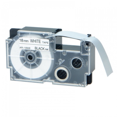 Kompatibilná páska s Casio XR-18WE1, 18mm x 8m, čierna tlač/biely podklad