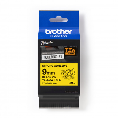 Brother TZ-S621 / TZe-S621 Pro Tape, 9mm x 8m, čierna tlač/žltý podklad, originálna páska