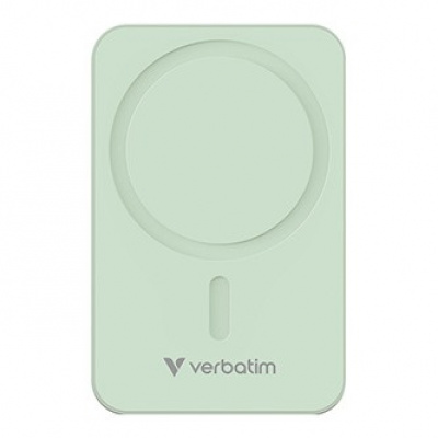Verbatim, power banka s bezdrátovým nabíjením, 5V, nabíjení telefonu, 32224, 20000mAh, magnetické připevnění, Zelená