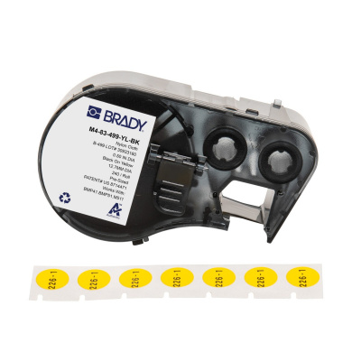 Brady M4-83-499-YL-BK / 170801, 12.70 mm, Nylon, čierna tlač / žlutý podklad