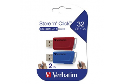 Verbatim 49308 Store N Click, USB flash disk, USB A 3.0, 32GB, s výsuvným konektorom, mix farieb, 2ks
