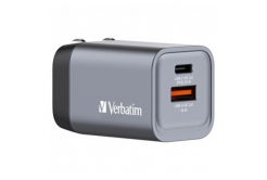 Verbatim GaN 32200, cestovná nabíjačka do siete, USB 3.0, USB C, sivá, 35 W, vymeniteľné vidlice C,G,A