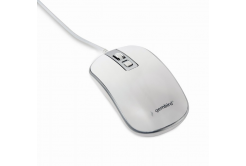 GEMBIRD myš MUS-4B-06-WS, drátová, optická, USB, bílá/stříbrná