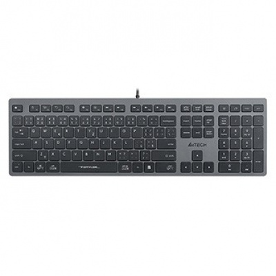 A4Tech FX50, Klávesnice CZ, klasická, nízkoprofilová typ drátová (USB), šedá