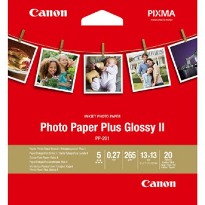 Canon Photo Paper Plus Glossy II, foto papír, lesklý, bílý, 13x18cm, 5x7", 275 g/m2, 20 ks, 2311B060, inkoustový