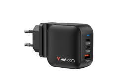 Verbatim GaN 32229, cestovná nabíjačka do siete, USB 3.0, USB C, sivá, 70W, vymeniteľné vidlice C,G,A