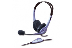 Genius HS-04S 31710025100, sluchátka s mikrofonem, ovládání hlasitosti, černo-stříbrná, 2x 3.5 mm jack