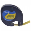 Kompatibilná páska s Dymo 59423,S0721570 / 91222,S0721670, 12mm x 4m, čierna tlač/žltý podklad