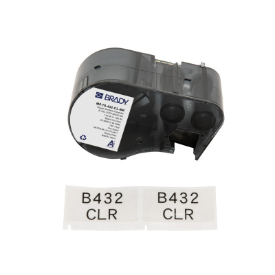 Brady M5-78-432-CL-BK / 170874, 25.40 mm, Polyester, čierna tlač / priehľadný podklad