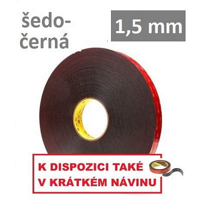 3M VHB™ 5962-F, hr. 1,5 mm; sivočierna obojstranne lepiaca akrylová páska 19 mm x 33 m