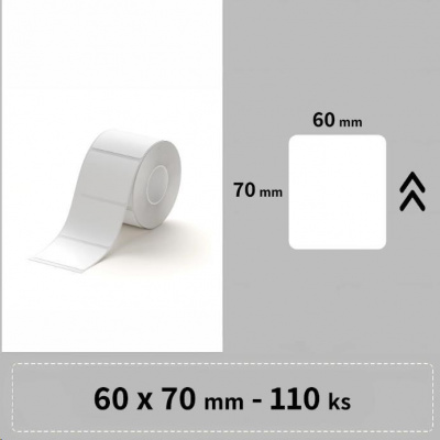 Niimbot A2A28228501, 60x70mm, 110ks, biele samolepiace štítky