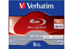 VERBATIM BD-RE DL (5-pack)Blu-Ray/Jewel/2x/50GB