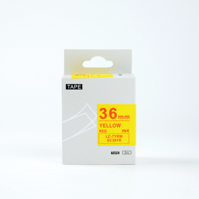 Epson LK-7YRN, SC36YR, 36mm x 9m, červená tlač / žltý podklad, kompatibilná páska