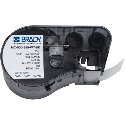 Brady MC-500-595-WT-BK / 143371, samolepicí páska 12.70 mm x 7.62 m