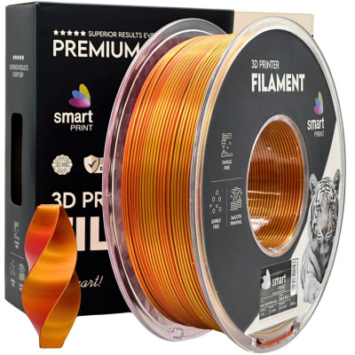 Smart Print FG-S100-E1, 3D filament, PLA Silk, 1,75mm, 1000g, Dual Color, Viacfarebný (Red, Gold)