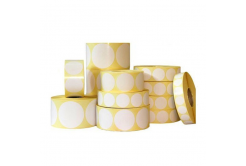 Samolepiace etikety okrúhle 35 mm, 2000 ks, biele termo, rolka