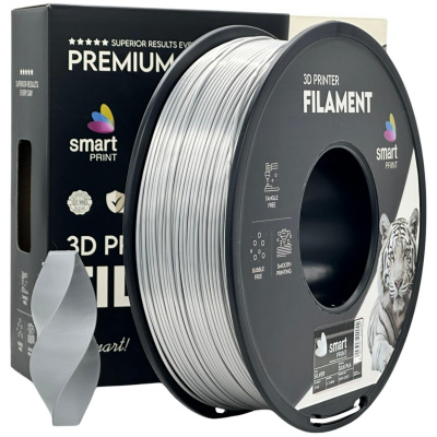 Smart Print FG-S90-E1, 3D filament, PLA Silk, 1,75mm, 1000g, Strieborný (Silver)