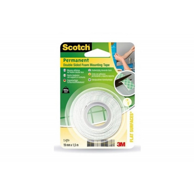 3M Scotch Montážna obojstranná lepiaca penová páska (331915B), 19 mm x 1,5 m