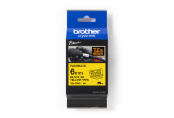 Brother TZ-FX611 / TZe-FX611 Pro Tape, 6mm x 8m, čierna tlač/žltý podklad, originálna páska
