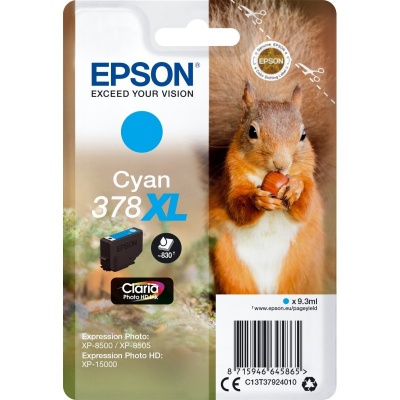 Epson 378XL C13T37924010 azúrová (cyan) originálna cartridge