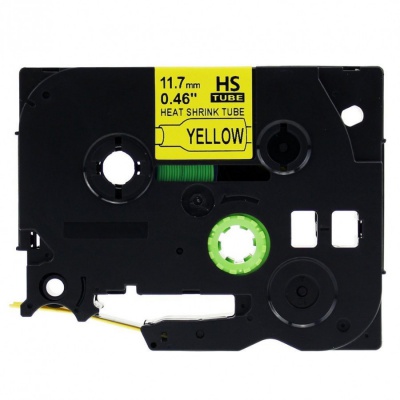 Kompatibilná páska s Brother HSe-631, 11,7mm x 1,5m, čierna tlač / žltý podklad